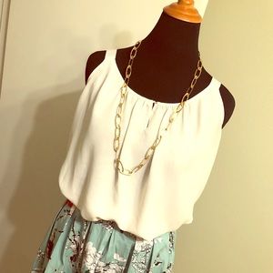 Cream Double Layer Chemise Top